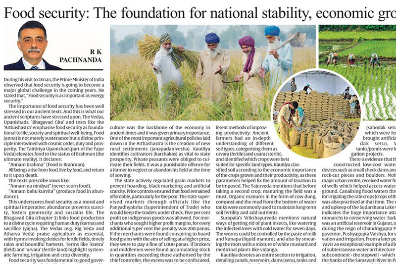 Food security: The foundation for national stability, economic growth and public health