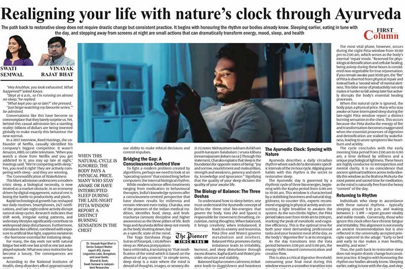 Realigning your life with nature’s clock through Ayurveda