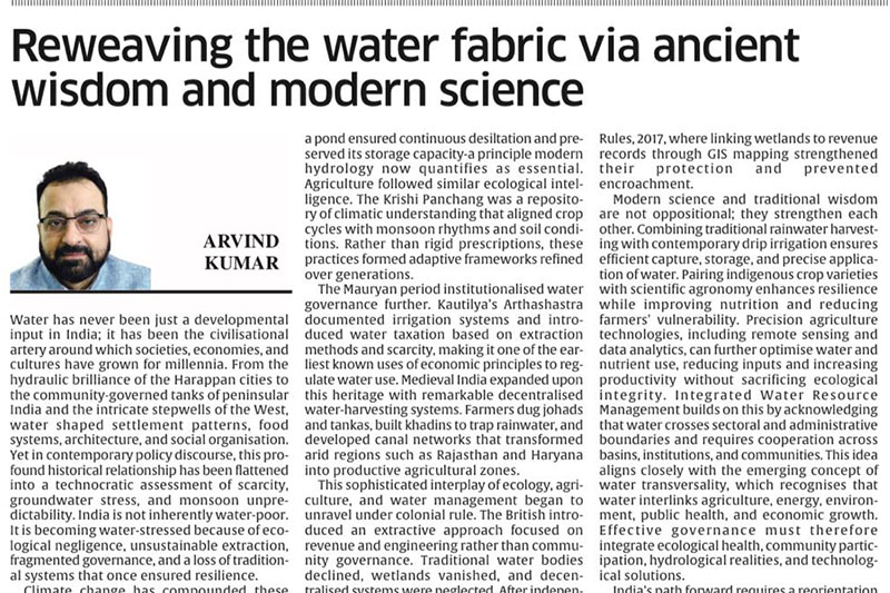 Reweaving the water fabric via ancient wisdom and modern science