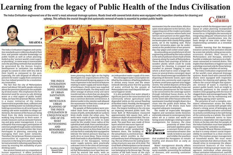 Learning from the legacy of Public Health of the Indus Civilisation