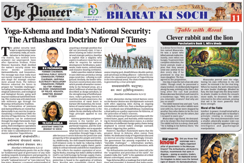 Yoga-Kshema & India’s National Security: Arthashastra Doctrine Today